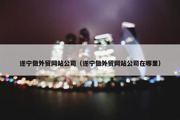 遂宁做外贸网站公司（遂宁做外贸网站公司在哪里）