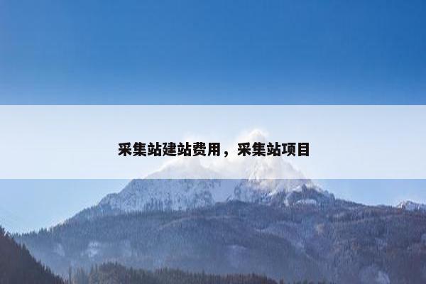 采集站建站费用，采集站项目