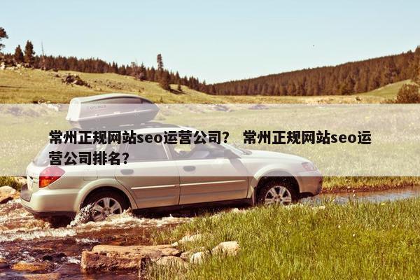 常州正规网站seo运营公司？ 常州正规网站seo运营公司排名？