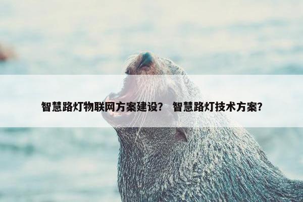 智慧路灯物联网方案建设？ 智慧路灯技术方案？