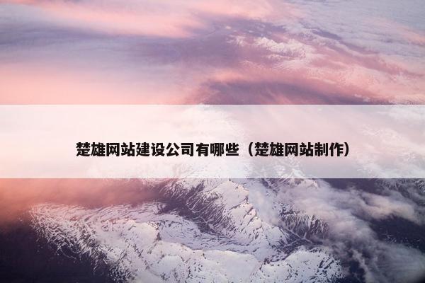楚雄网站建设公司有哪些（楚雄网站制作）