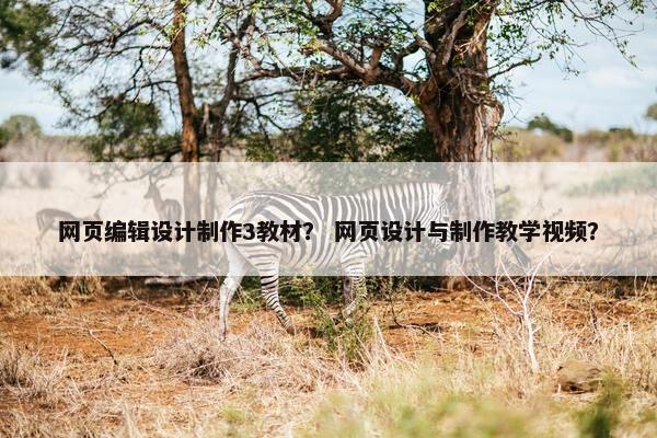 网页编辑设计制作3教材？ 网页设计与制作教学视频？