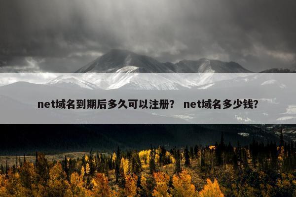 net域名到期后多久可以注册？ net域名多少钱？