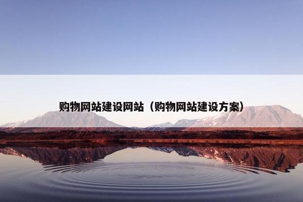 购物网站建设网站（购物网站建设方案）