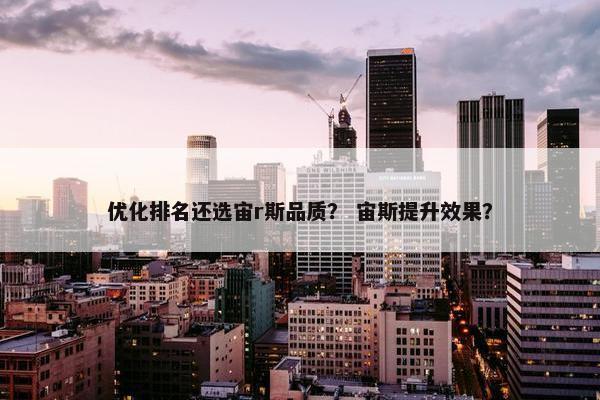 优化排名还选宙r斯品质？ 宙斯提升效果？