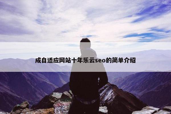 成自适应网站十年乐云seo的简单介绍