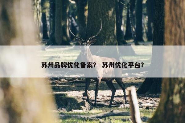 苏州品牌优化备案？ 苏州优化平台？