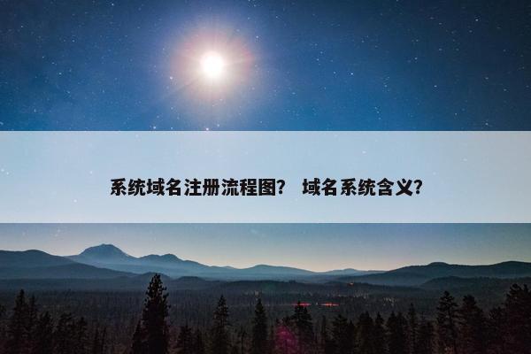 系统域名注册流程图？ 域名系统含义？