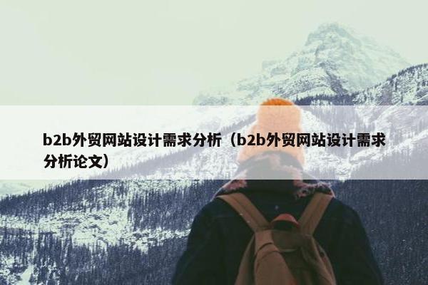 b2b外贸网站设计需求分析（b2b外贸网站设计需求分析论文）