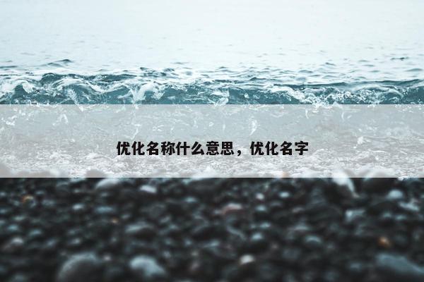 优化名称什么意思，优化名字