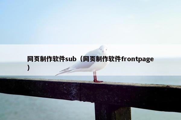 网页制作软件sub（网页制作软件frontpage）