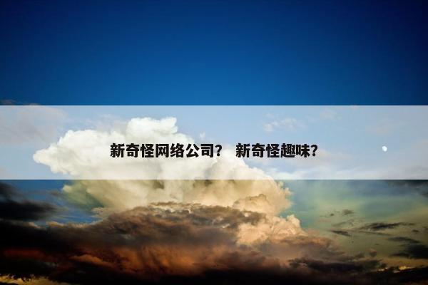 新奇怪网络公司？ 新奇怪趣味？