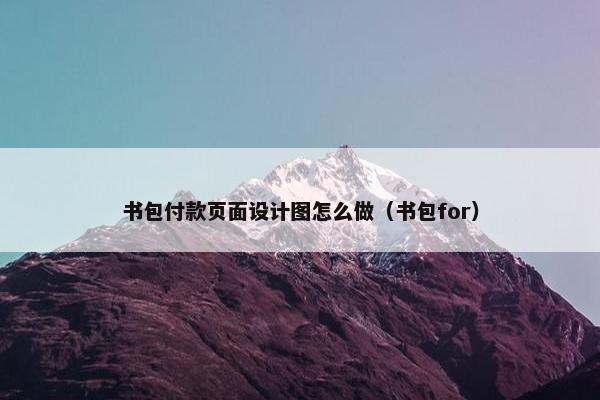 书包付款页面设计图怎么做（书包for）