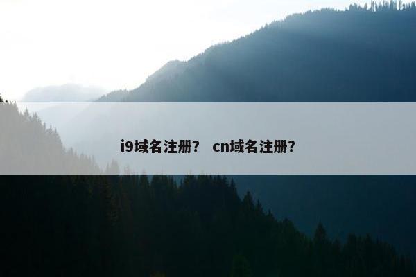 i9域名注册？ cn域名注册？