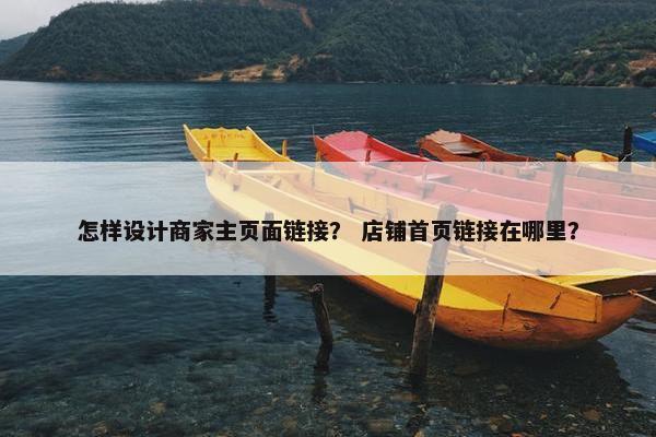 怎样设计商家主页面链接？ 店铺首页链接在哪里？