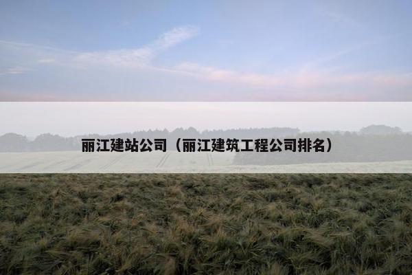 丽江建站公司（丽江建筑工程公司排名）