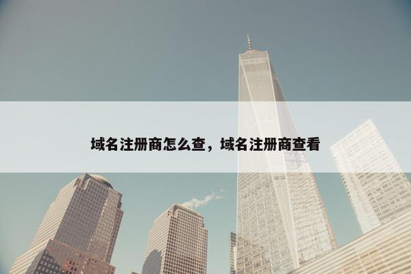 域名注册商怎么查，域名注册商查看
