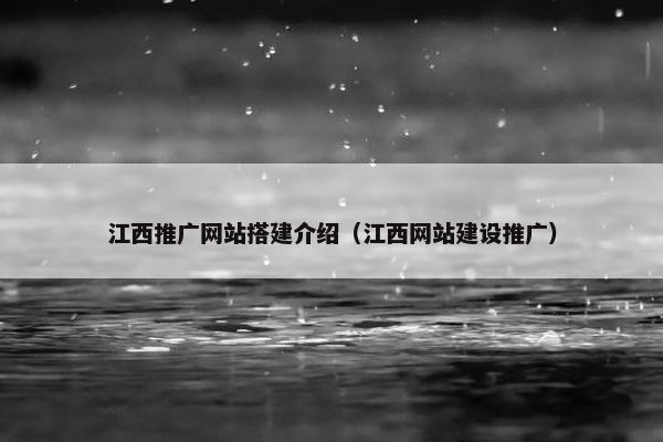 江西推广网站搭建介绍（江西网站建设推广）