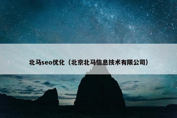北马seo优化（北京北马信息技术有限公司）