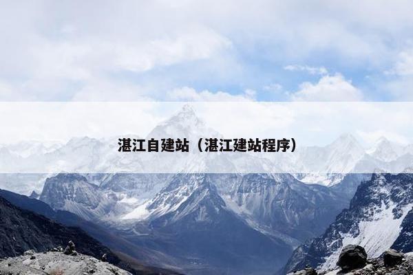湛江自建站（湛江建站程序）