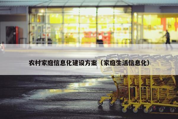 农村家庭信息化建设方案（家庭生活信息化）