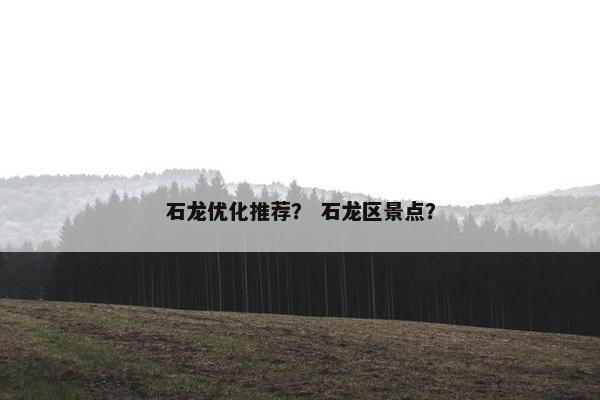石龙优化推荐？ 石龙区景点？