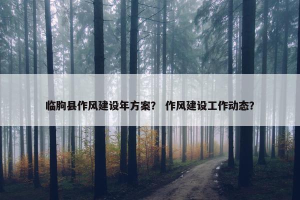 临朐县作风建设年方案？ 作风建设工作动态？