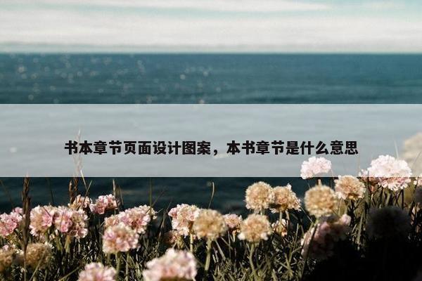 书本章节页面设计图案，本书章节是什么意思