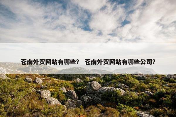 苍南外贸网站有哪些？ 苍南外贸网站有哪些公司？