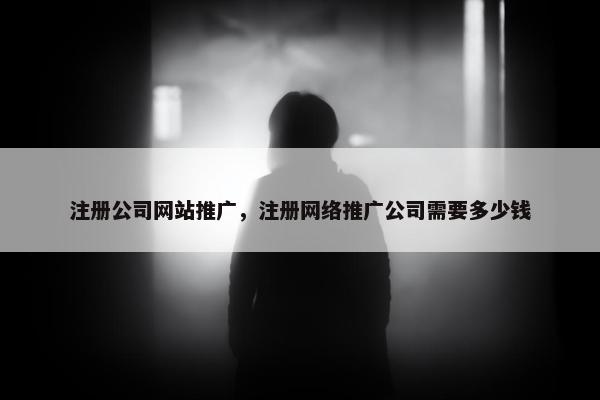 注册公司网站推广，注册网络推广公司需要多少钱