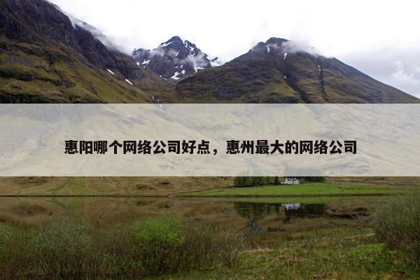 惠阳哪个网络公司好点，惠州最大的网络公司