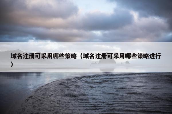域名注册可采用哪些策略（域名注册可采用哪些策略进行）