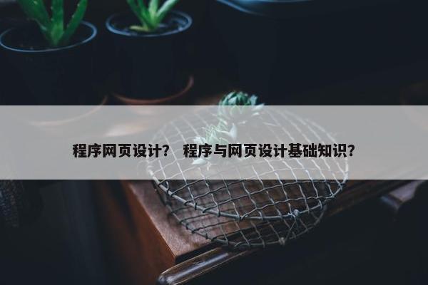 程序网页设计？ 程序与网页设计基础知识？