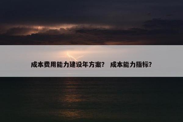 成本费用能力建设年方案？ 成本能力指标？