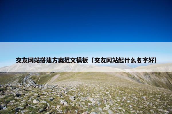 交友网站搭建方案范文模板（交友网站起什么名字好）