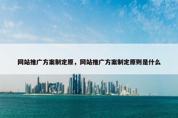 网站推广方案制定原，网站推广方案制定原则是什么