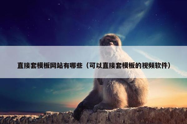 直接套模板网站有哪些（可以直接套模板的视频软件）
