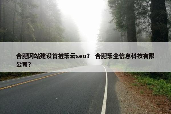 合肥网站建设首推乐云seo？ 合肥乐尘信息科技有限公司？