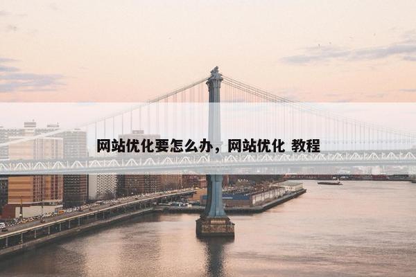 网站优化要怎么办，网站优化 教程