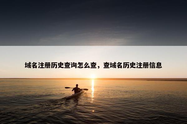 域名注册历史查询怎么查，查域名历史注册信息
