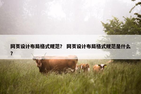 网页设计布局格式规范？ 网页设计布局格式规范是什么？