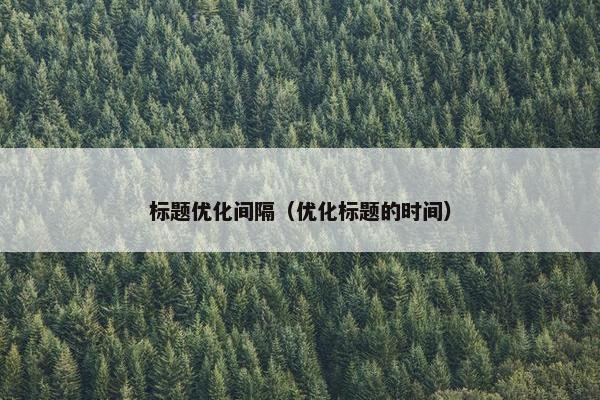 标题优化间隔（优化标题的时间）