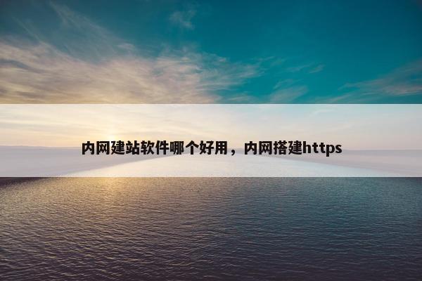 内网建站软件哪个好用，内网搭建https