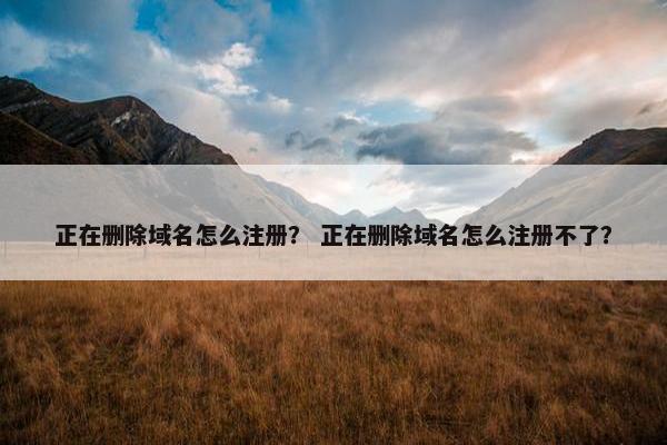 正在删除域名怎么注册？ 正在删除域名怎么注册不了？