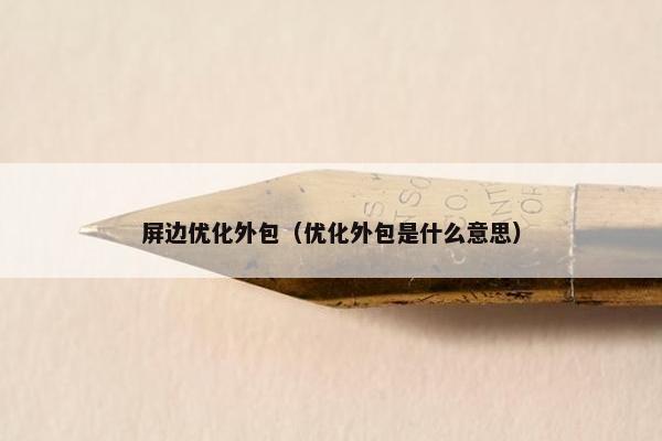 屏边优化外包（优化外包是什么意思）