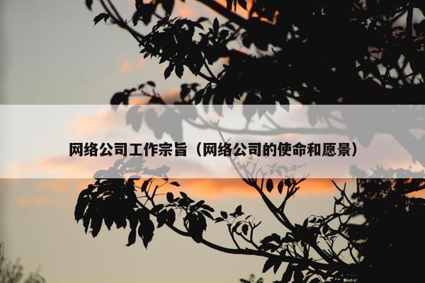 网络公司工作宗旨（网络公司的使命和愿景）