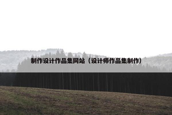 制作设计作品集网站（设计师作品集制作）