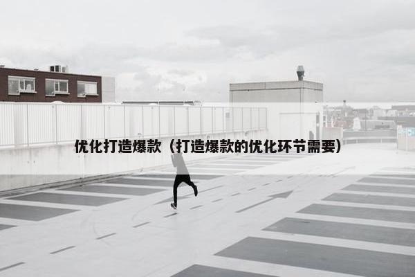 优化打造爆款（打造爆款的优化环节需要）