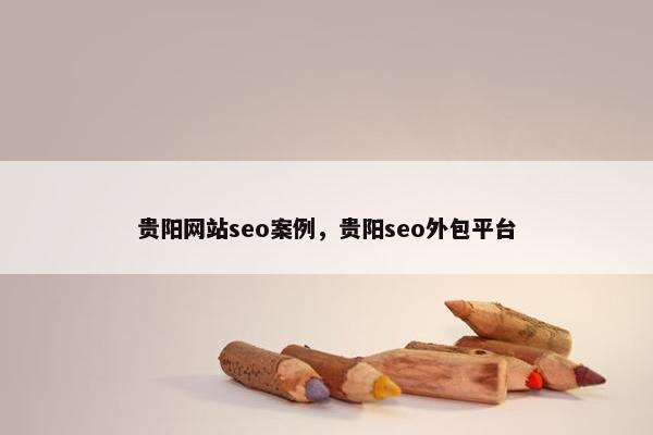 贵阳网站seo案例，贵阳seo外包平台