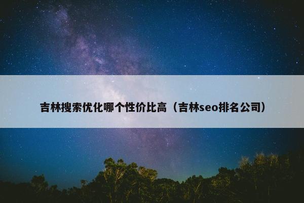 吉林搜索优化哪个性价比高（吉林seo排名公司）